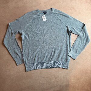 J. Crew Cotton seed-stitch crewneck sweater • size large • NWT • CD617 • blue